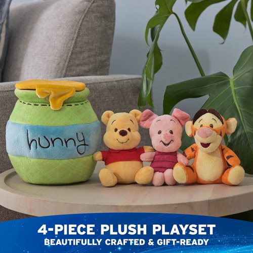 Disney Winnie the Pooh Honey Pot 8-Inch Plush Set