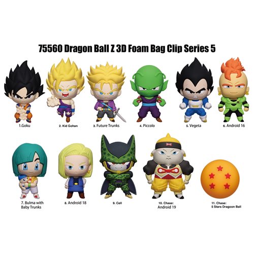 Dragon Ball Z Series 5 3D Foam Bag Clip Random 6-Pack