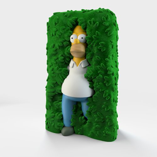 The Simpsons Homer in Hedge 36-Inch Flocked Art Giant