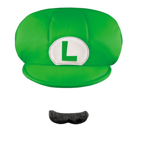 Super Mario Bros. Luigi Child Hat & Mustache Roleplay Accessory Set