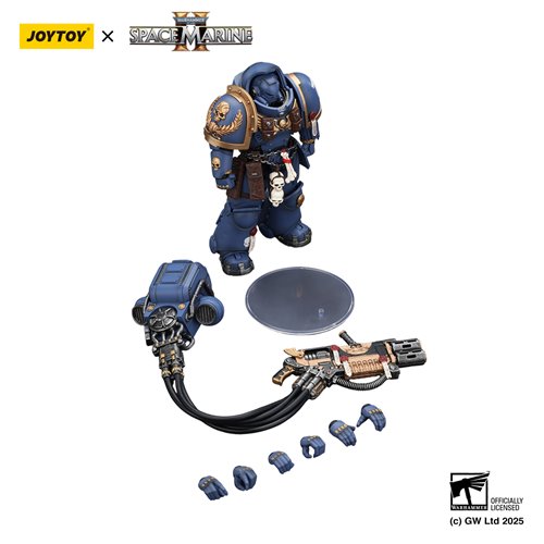 Joy Toy Warhammer Space Marine Ultramarine Heavy Artificer Armour with Relic Multi-Melta 1:18 Scale