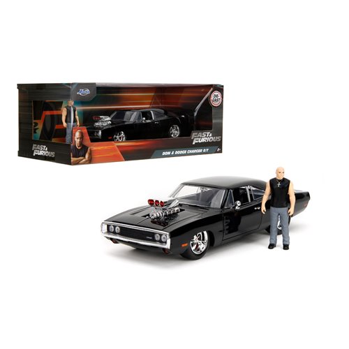 Hollywood Rides Fast and the Furious Dodge Charger R/T 1:24 Scale Die-Cast Metal Vehicle with Dom Fi