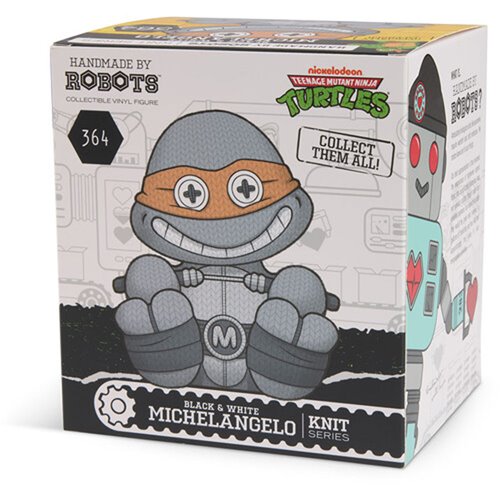 Teenage Mutant Ninja Turtles Michelangelo #364 Black and White Handmade by Robots Vinyl Figure