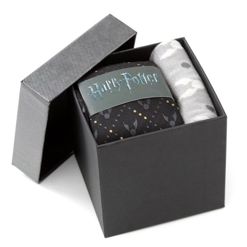 Harry Potter Golden Snitch Black Necktie Gift Set