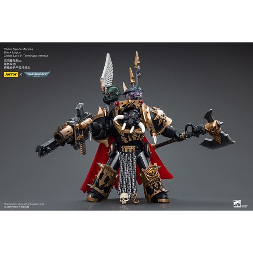 Joy Toy Warhammer 40,000 Chaos Space Marines Black Legion Chaos Lord in Terminator Armor 1:18 Scale