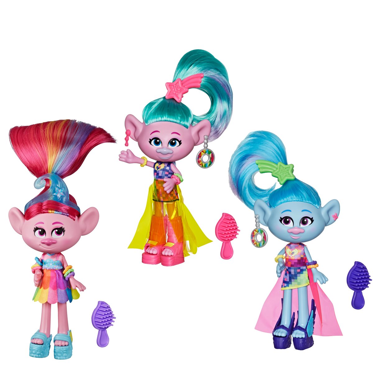 Trolls World Tour - Statuetta Da Collezione Di Poppy Con Vestito Blu, Giocattolo Per Bambini