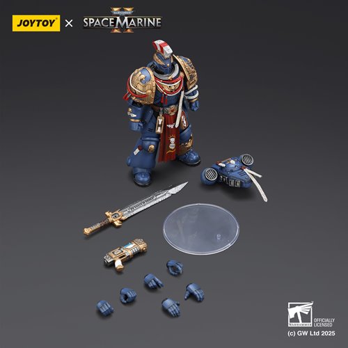 Joy Toy Warhammer Space Marine Ultramarine Relic Primus Armour Plasma Pistol and Combat Blade 1:18 S