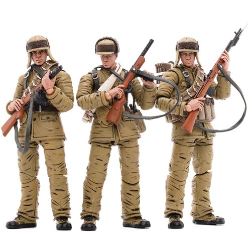 Joy Toy Chinese Peoples Volunteer Army Winter Uniform 1:18 Scale Action Figure 3-Pack