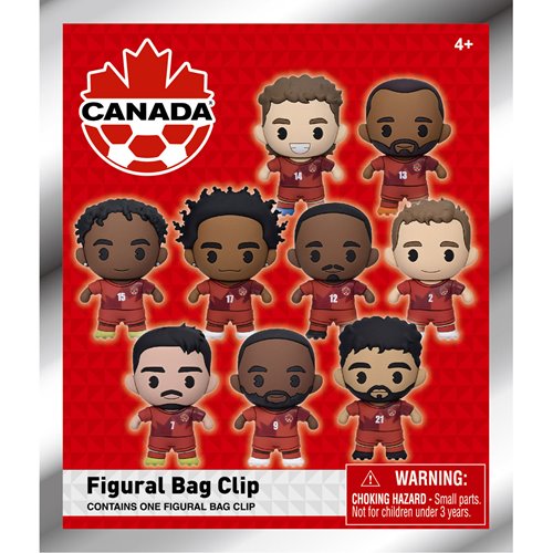 Canada Soccer Men's National Team 3D Foam Bag Clip Random 6-Pack
