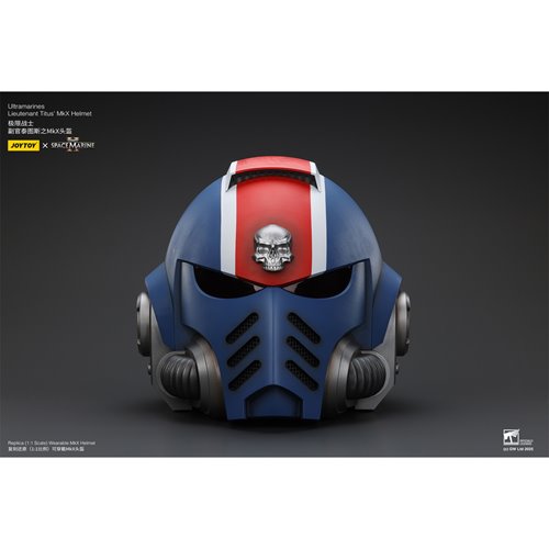 Joy Toy Warhammer 40,000 Ultramarines Lieutenant Titus' MKX 1:1 Scale Roleplay Helmet Prop Replica
