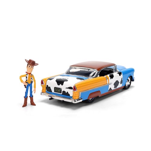 Hollywood Rides Toy Story 1955 Chevrolet Bel Air 1:24 Scale Die-Cast Metal Vehicle with Woody Figure