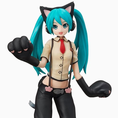 Vocaloid Hatsune Miku Project DIVA Arcade Future Tone Hatsune Miku Kitty Cat Super Premium Statue