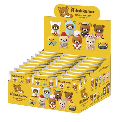 Rilakkuma 3D Foam Bag Clip Display Case of 24