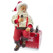 Coca-Cola Santa on Cooler 10 1/2-Inch Statue
