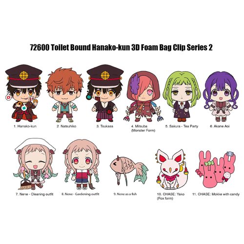 Toilet-Bound Hanako-kun Series 2 3D Foam Bag Clip Random 6-Pack