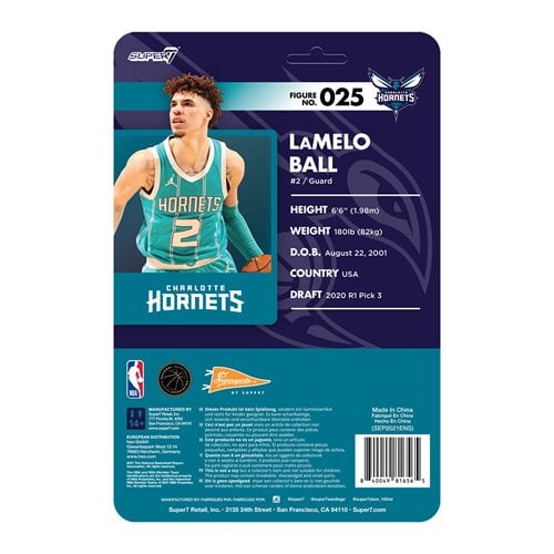 NBA Modern LaMelo Ball (Hornets) Basketball Superstars 3 3/4-Inch ReAction Figure