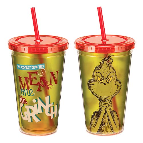 Dr. Seuss You're A Mean One Mr. Grinch 18 oz. Travel Cup