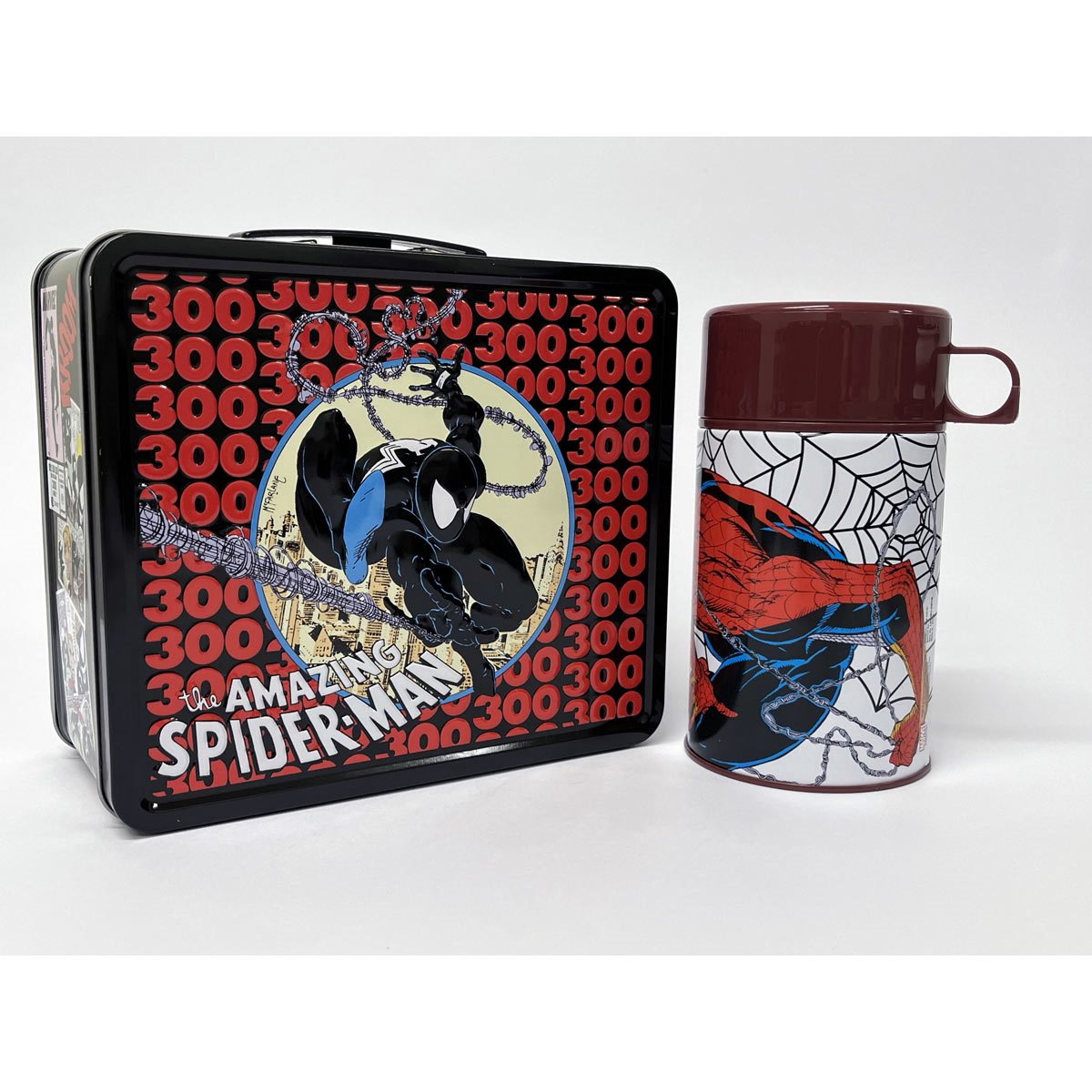 rammelaar som bespotten Marvel Spider-Man Tin Titans Lunch Box with Thermos - Previews Excluisve