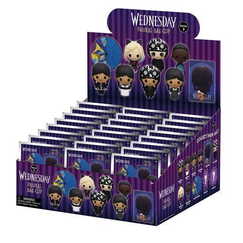 Wednesday Addams Series 3 3D Foam Bag Clip Display Case of 24