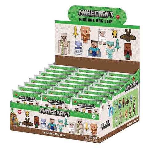 Minecraft Series 4 3D Foam Bag Clip Random 6-Pack