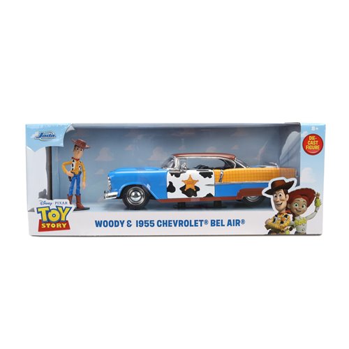 Hollywood Rides Toy Story 1955 Chevrolet Bel Air 1:24 Scale Die-Cast Metal Vehicle with Woody Figure
