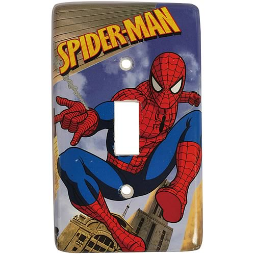 PERSONALIZED SPIDERMAN COMIC LIGHT SWITCH PLATE COVER 