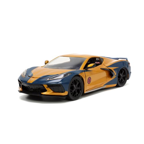 X-Men 2020 Chevrolet Corvette Stingray 1:24 Scale Die-Cast Metal Vehicle with Wolverine Figure