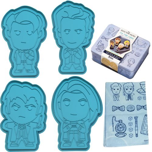 Doctor Who Tea Time Lords Cookie Cutter and Tea Towel Set