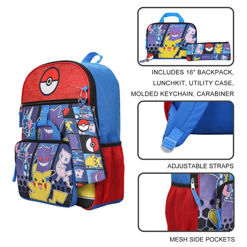 Pokemon Character Backpack 5-Piece Set