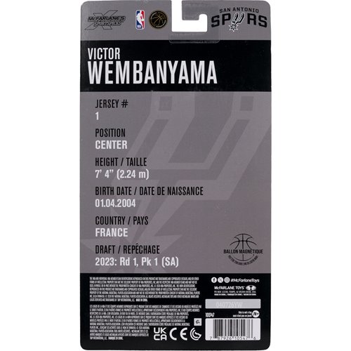 NBA McFarlane SportsPicks Wave 1 San Antionio Spurs Victor Wembanyama 6-Inch Action Figure