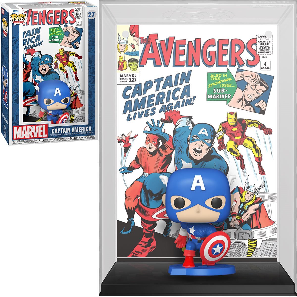 stoeprand kalender Laat je zien The Avengers #4 (1963) Captain America Funko Pop! Comic Cover Figure with  Case #27