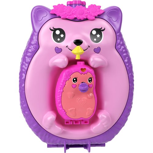 Polly Pocket Hedgehog Mom and Baby Wearable Compact Playset