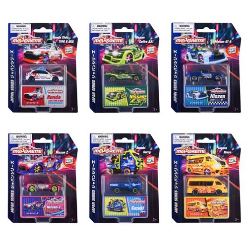 Majorette Deluxe Cars Japan Series 1:64 Scale Die-Cast Metal Vehicle Case of 6