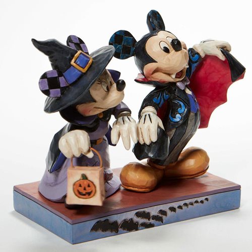 Disney Traditions Minnie Witch and Vampire Mickey Terrifying Trick-or-Treaters by Jim Shore Statue