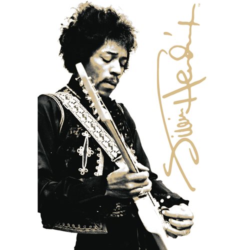 Jimi Hendrix Black and White Tin Sign