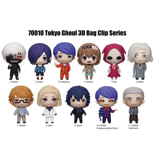 Tokyo Ghoul 10th Anniversary Series 2 3D Foam Bag Clip Random 6-Pack