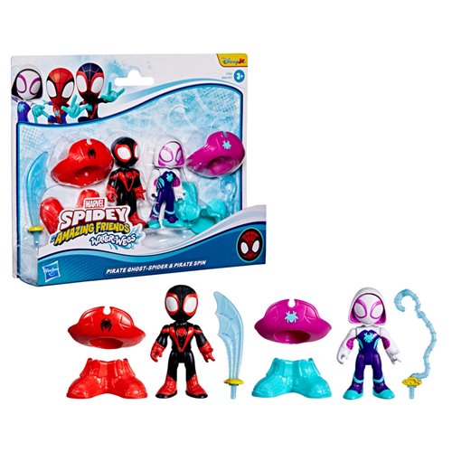 Spidey and his Amazing Friends Water-Webs Pirate Miles Spin Morales & Pirate Ghost-Spider Action Fig