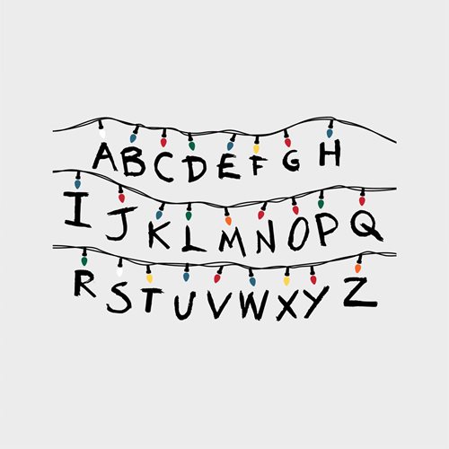 Stranger Things Christmas Light Peel and Stick Giant Wall Decals with Alphabet