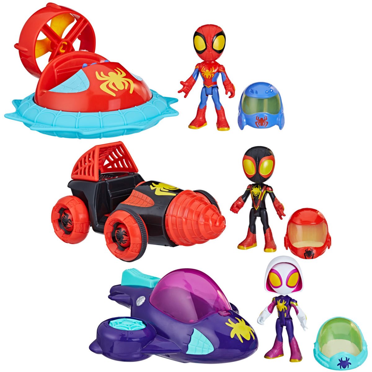 Marvel Spidey and His Amazing Friends Web-Spinners Ghost-Spider with Glide  Spinner Toy Car - Marvel