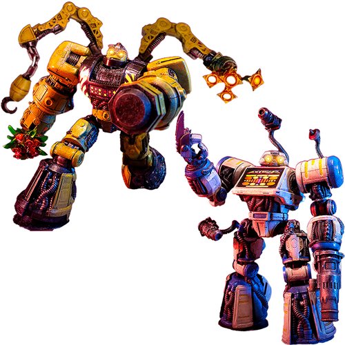 Robo Force Maxx Steele and Wrecker 7 1/2-Inch Wave 1 Action Figure Set of 2