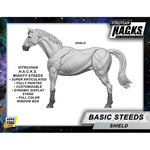 Vitruvian H.A.C.K.S. Mighty Steeds Shield Basic White Horse Action Figure