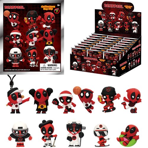 Deadpool Sports Series 7 3D Foam Bag Clip Display Case of 24