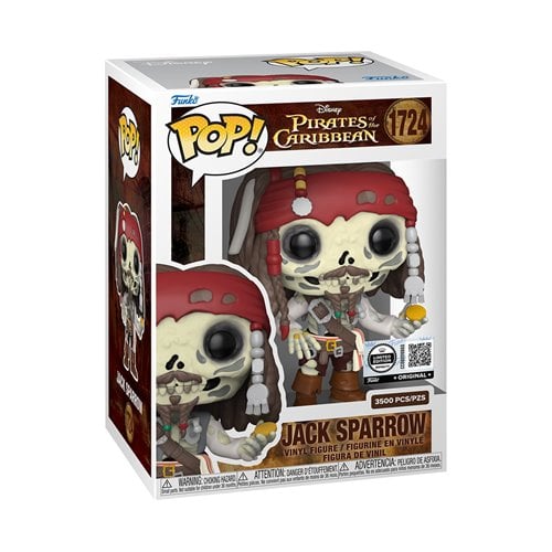 Pirates of the Caribbean Jack Sparrow Skeleton Funko Pop! Vinyl Figure #1724 - Entertainment Earth E