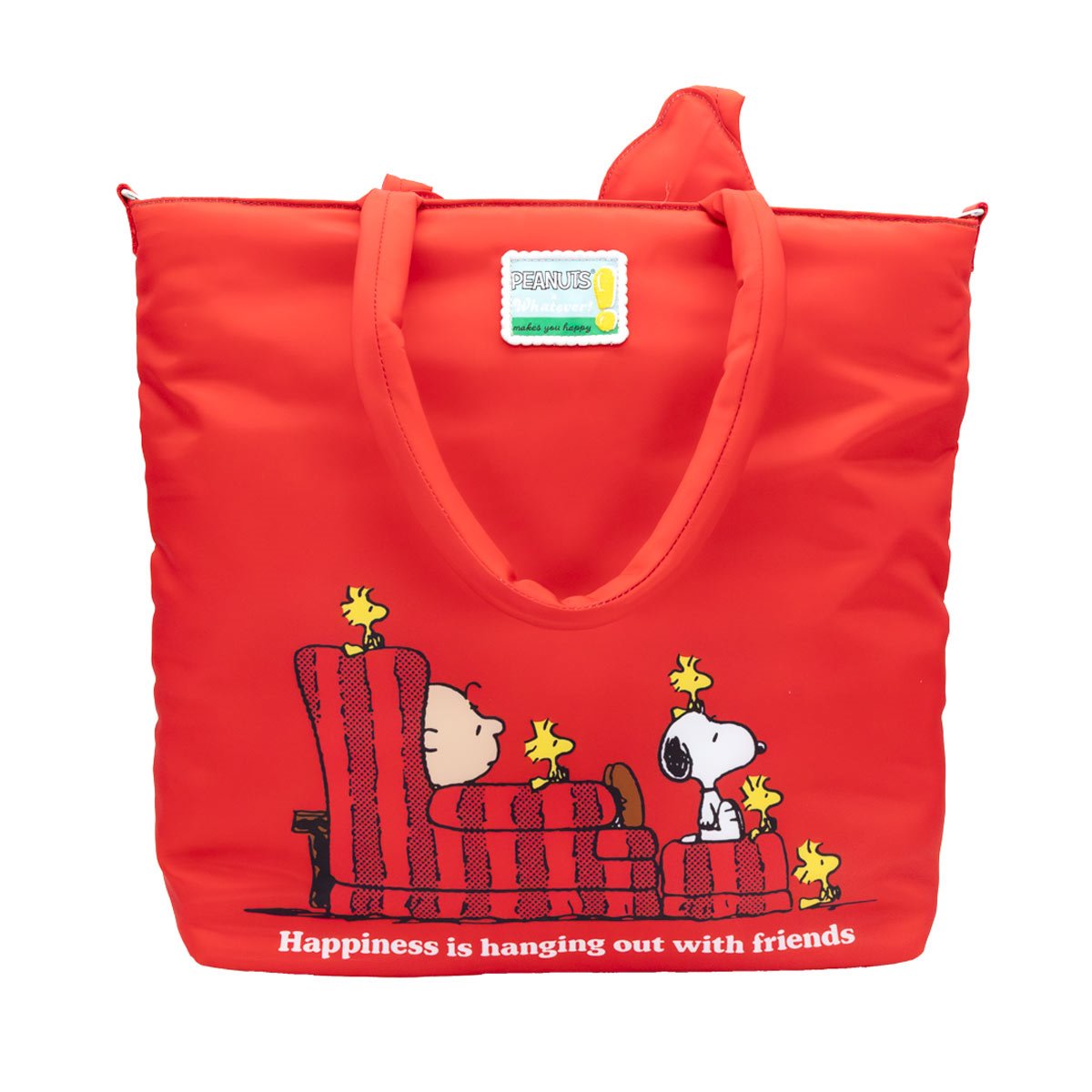 Peanuts Snoopy House Nylon Padded Tote Bag with Bag Charm
