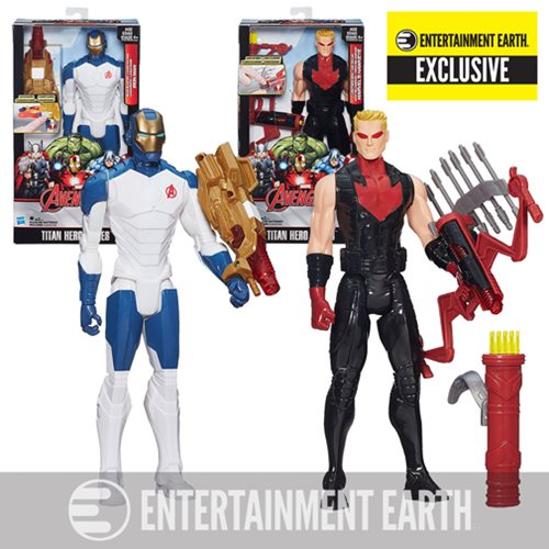 Avengers Titan Heroes Iron Man and Hawkeye Deluxe Electronic Action Figure Set - Entertainment Earth Exclusive