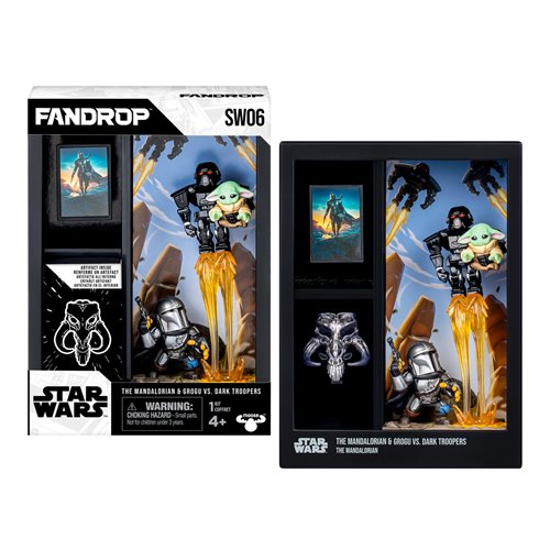 Star Wars Grogu and Mando Vs The Dark Troopers Fandrop Figure Diorama