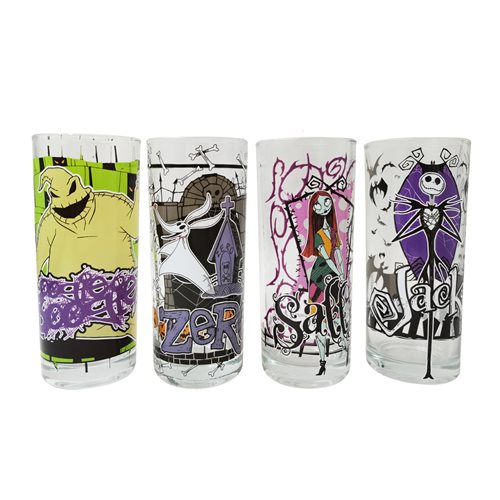 Nightmare Before Christmas Characters 10 oz. Tumbler Glass 4-Pack