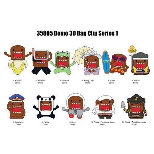 Domo-Kun 3D Foam Bag Clip Display Case of 24