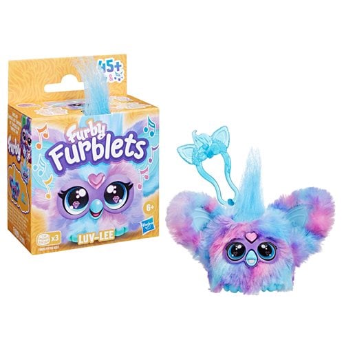 Furby Furblets Luv-Lee Mini Friend, 45+ Sounds, K-Pop Music & Furbish  Phrases, Electronic Plush Toys, Purple & Blue, Kids Easter Basket Stuffers  or