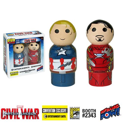 Captain America: Civil War Captain America vs. Iron Man Pin Mate Wooden Figure Set of 2 - Convention Exclusive